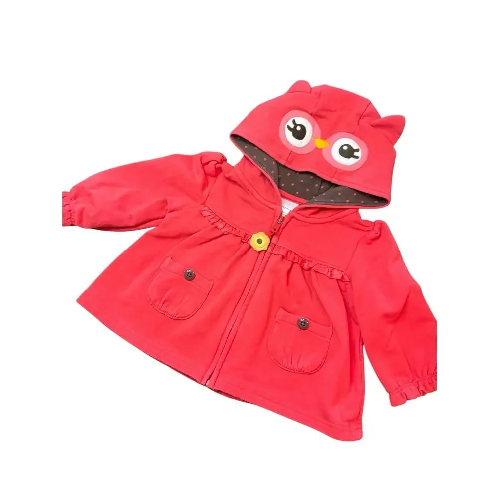 Baby Girl Clothes Gymboree 6-12 Month Adorable Owl Spring Jacket